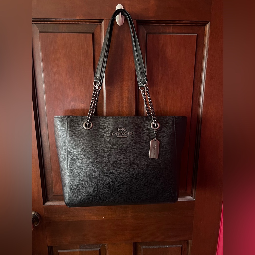 Coach Black Pebbled Leather Tote